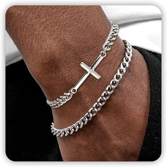 Silver and Gold Bracelet for Men