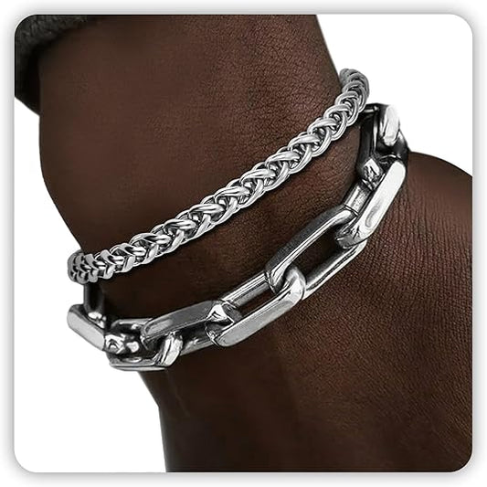 Silver and Gold Bracelet for Men