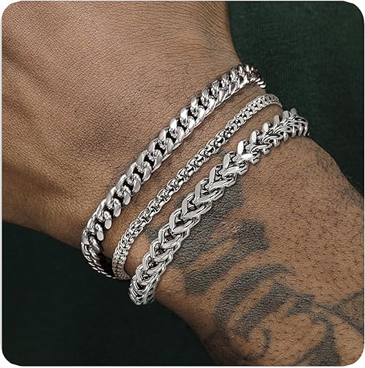 Silver and Gold Bracelet for Men