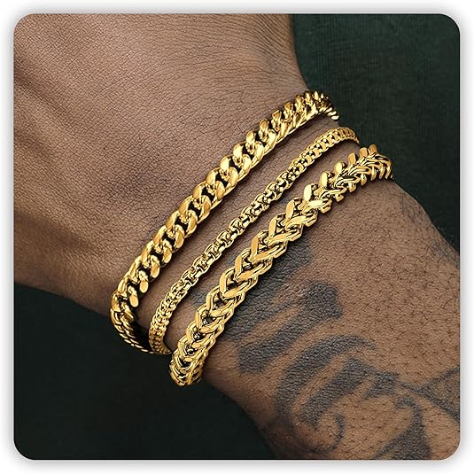 Silver and Gold Bracelet for Men